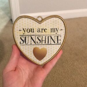 Gold “You are my sunshine” heart